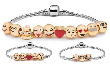 Emoji-Charm-Armband: Charm-Armband mit 3 Emojis / 1