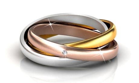 3-teiliger Ring mit österreichischem Kristall: Gr. 58
