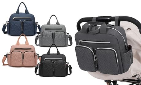 Wasserfest Wickeltasche mit isolierten Taschen: Grau