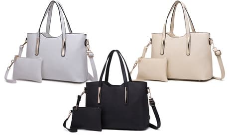 Damen-Handtasche und Geldbörse: Weiß