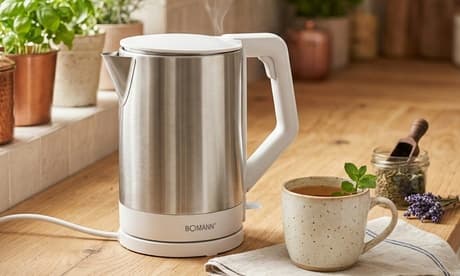 Bomann Edelstahl-Wasserkocher 1 5 L 2200W in Silber/Weiß