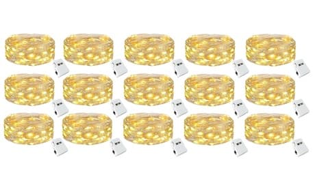 Batteriebetriebene Mini-Lichterketten: 15 Stück