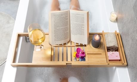 Innovagoods ausziehbare Bambus-Badewannenablage