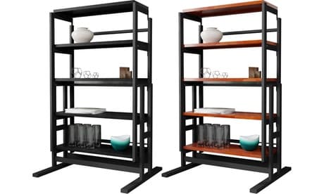 Umwandelbarer Regal-Tisch Blumie : 120 cm / Nussbaum