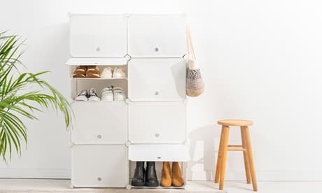Innovagoods modulares Schuhregal: Weiß / 36 Schuhpaare
