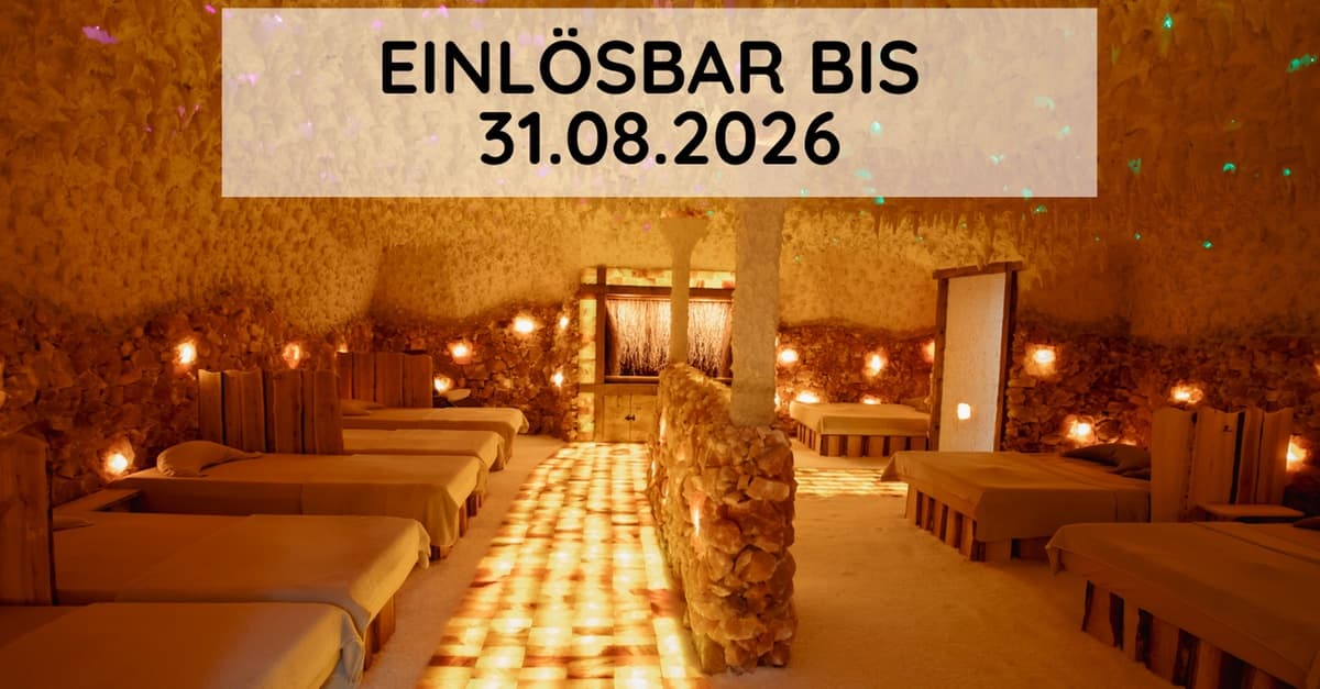 2x 45 Min. Salzgrotte für 1 Person oder 45 Min. Entspannung zu zweit