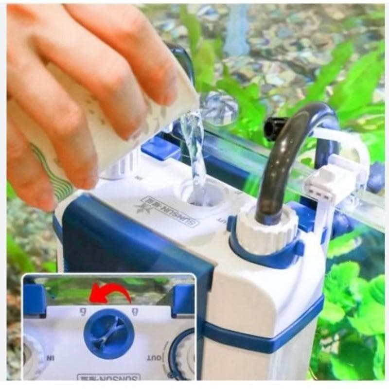 Aquarium Fischbecken Filter Reinigungsgeräte Hängefilter mit integriertem Oberflächenabzieher Vielseitiger Filter