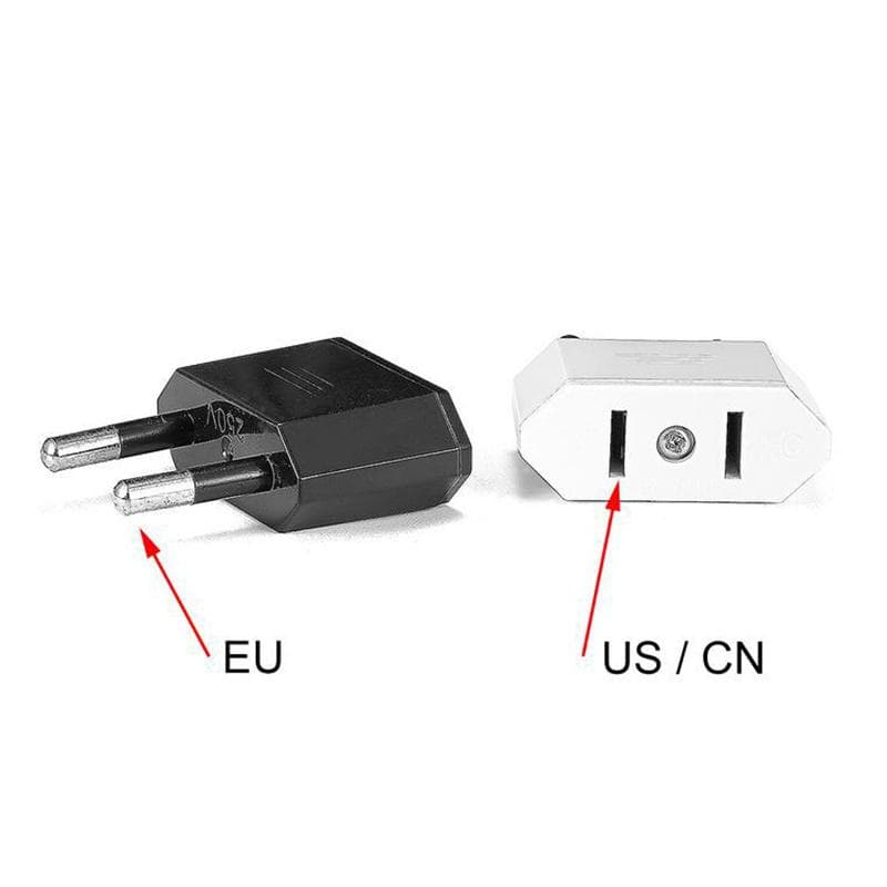 Amerikanisches China-zu-EU-Europa-Reise-Netzteil, 2-poliger US-zu-EU-Stecker-Adapter weiß