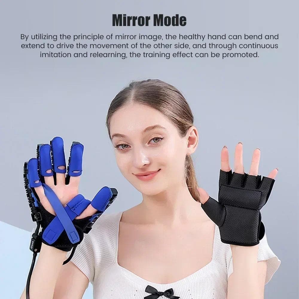 Automatischer Handrehabilitations-Trainer Rehab-Therapie Hemiplegie-Handschuhe Fingertrainer Blau Handrehabilitations-Roboter-Handschuhe