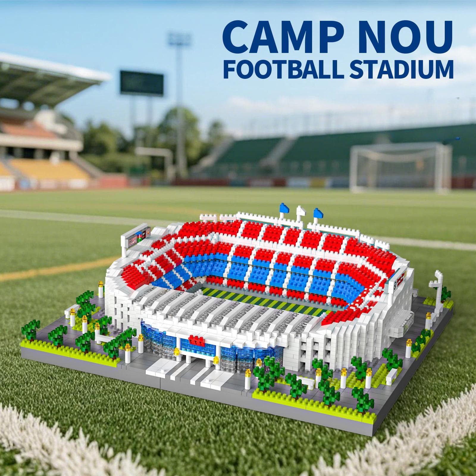 Real Madrid Bernabeu Stadion Bausteine, 3000+ Teile 3D Modellbausatz für Erwachsene, DIY Großformatiges Fußballgeschenk für Fans Heimdekoration