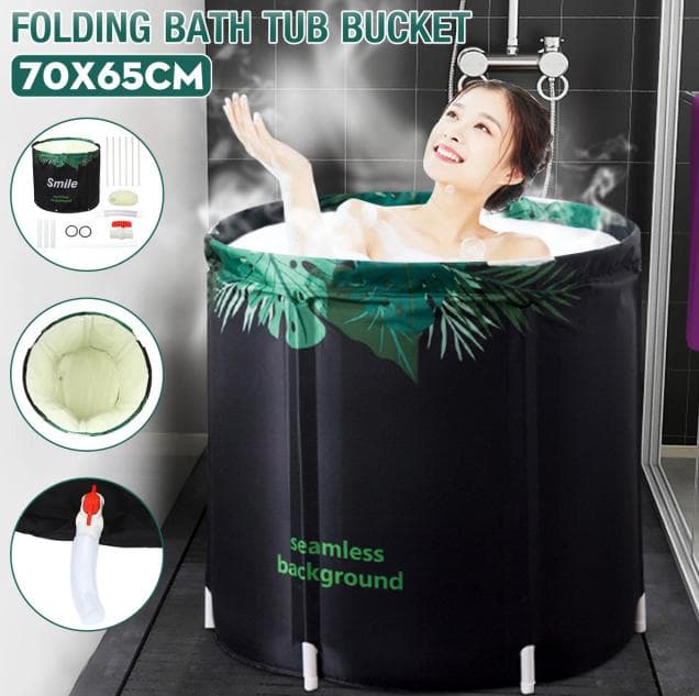 65cm E22666 Tragbare Faltbare Badewanne für Erwachsene PVC Wasserwanne Outdoor Zimmer Spa Badewanne PVC + Oxford + Baumwolle
