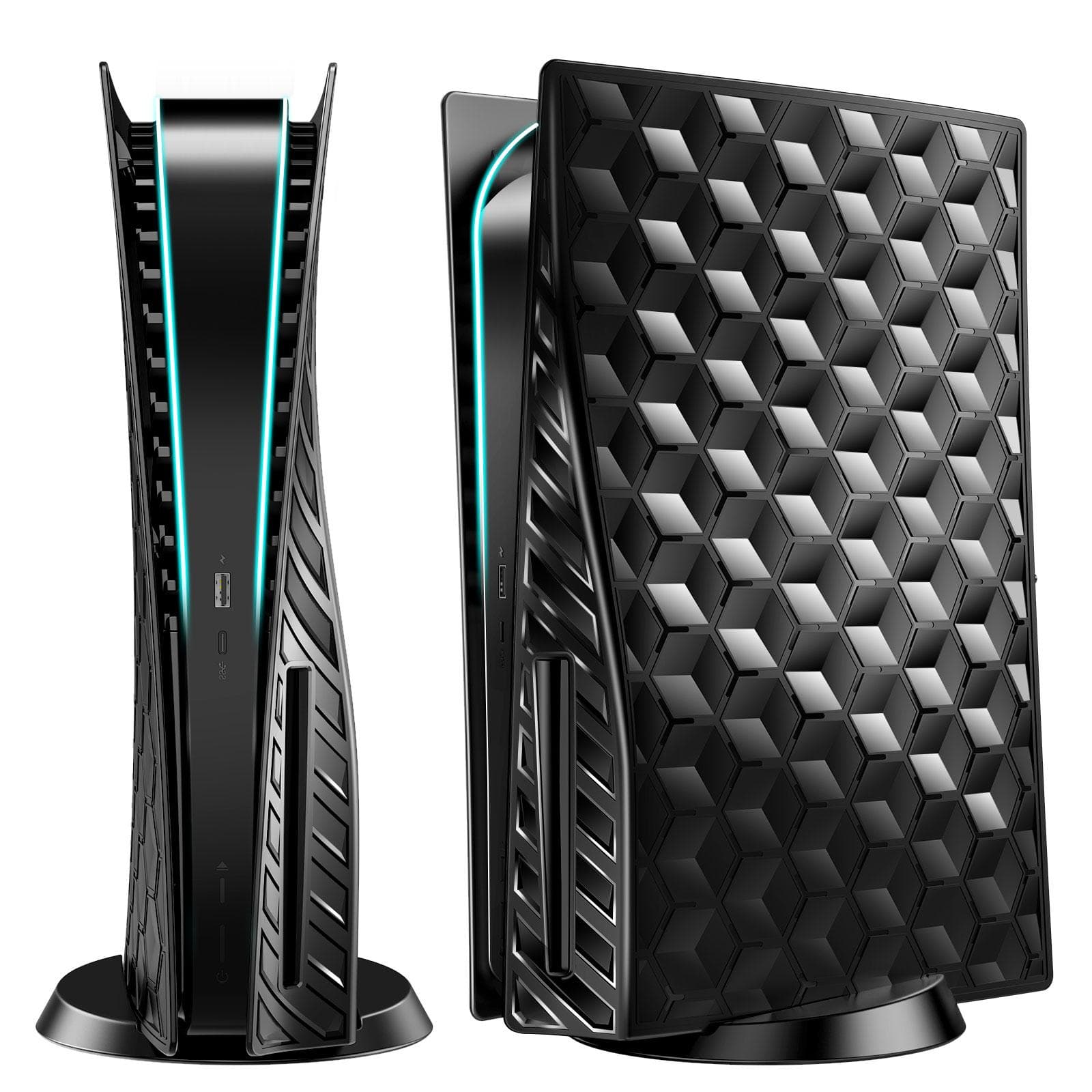 HEYSTOP PS5 Platten für PS5 Zubehör, Harte Stoßfeste Abdeckung PS5 Skins Gehäusepaneele für PS5 Konsole, Kratzfest Staubdicht