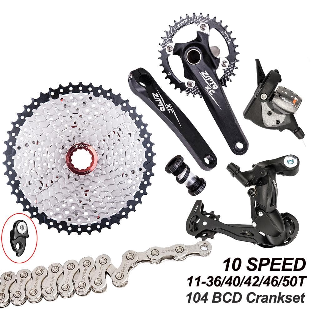 ZTTO 1x10-Gang-MTB-Umwerfer, Schaltgruppe, Fahrrad-Kurbelgarnitur, 11–50 Zähne, Kassette, Schwungrad, 10 Gänge bunt