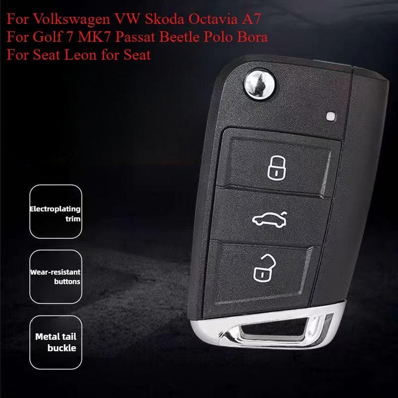 3 Tasten für VW-Fernbedienungs-Autoschlüsselgehäuse für Volkswagen VW Skoda Octavia A7 Golf 7 MK7 Passat Beetle Polo Bora für Seat Leon für Seat