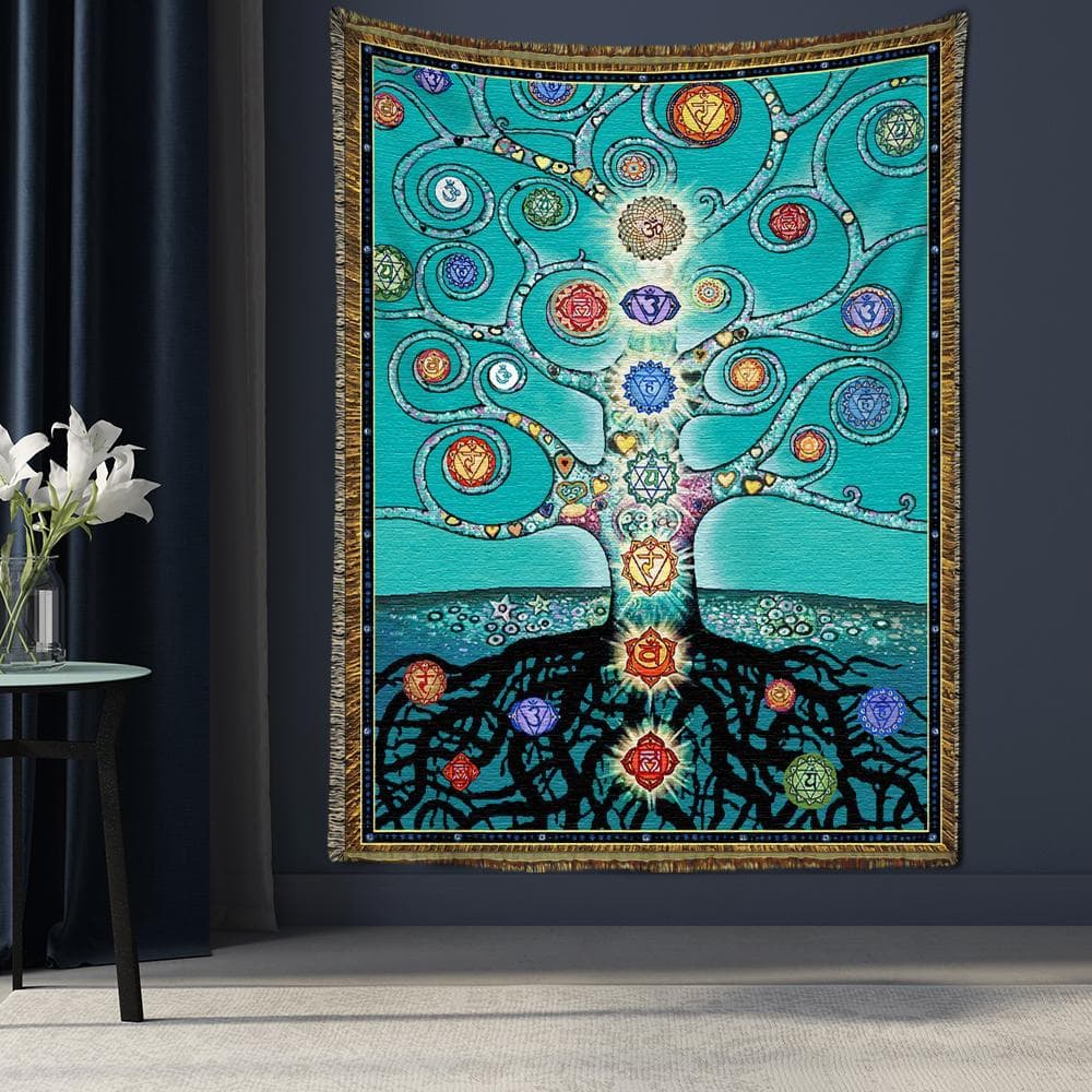 Baum des Lebens Home Art Wandteppich Hippie Queen Bettlaken Wandbehang Psychedelische Kunst Bohemian Room Decor