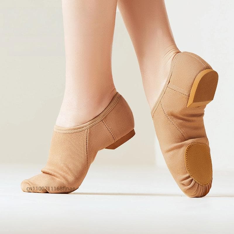 Damen-Tanzschuhe mit elastischem Stoff und weicher Sohle, Trainingsschuhe ohne Riemen, Bühnentanz-Performance für Damen cm schwarz