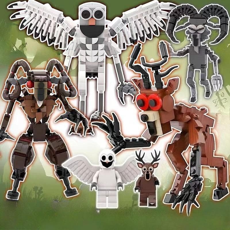 99 Nächte im Wald Figuren Spielzeug Baustein Monster HIRSCH Eule Figur Sammlung Zusammenbau Dekor Modell Puppe Spielzeug Kinder Geschenk
