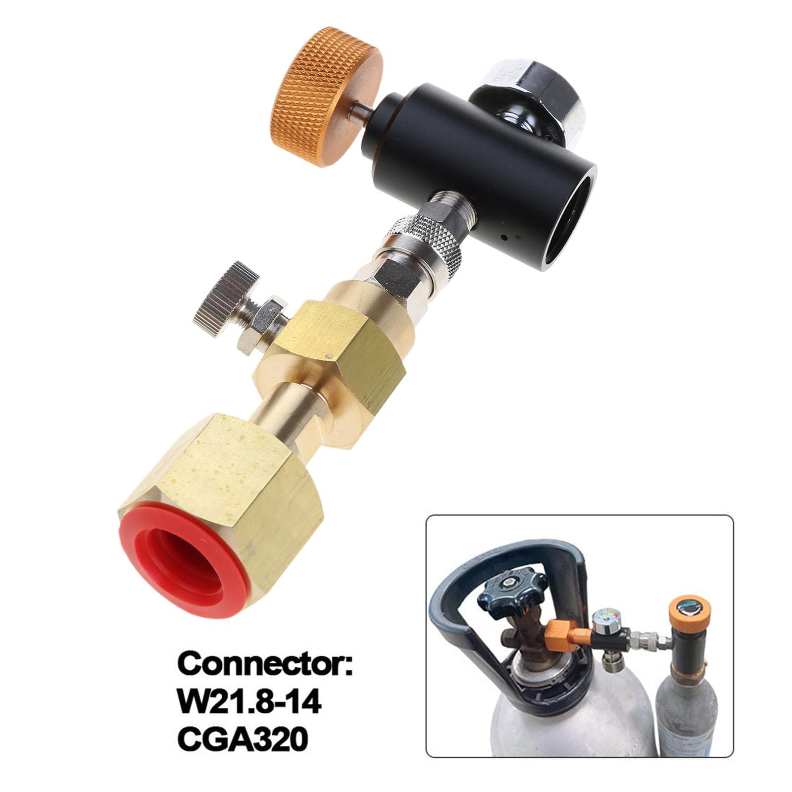 Co2 Nachfüllstation Adapter Tr21-3 für Quooker Tanks auf CGA320 W21.8-14 Große CO2 Flaschen Schnellkupplungsverbinder Aluminium