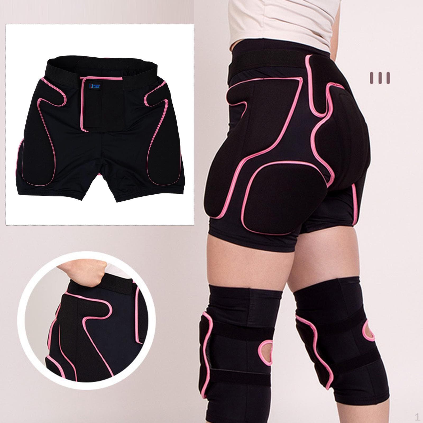 Gepolsterte Shorts Ausrüstung Schwarz Stoßfestigkeit Hüftschutz Sportbekleidung für Eiskunstlauf Sport Ski