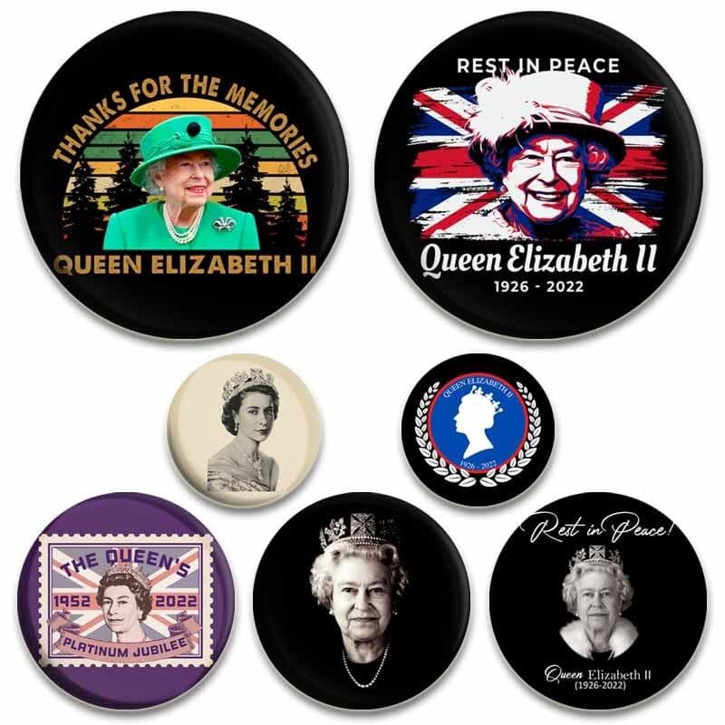 58 mm Anstecknadel für Königin Elizabeth II., handgefertigte Brosche, Abzeichen am Rucksack, lustige Broschen aus Legierung für Damen,