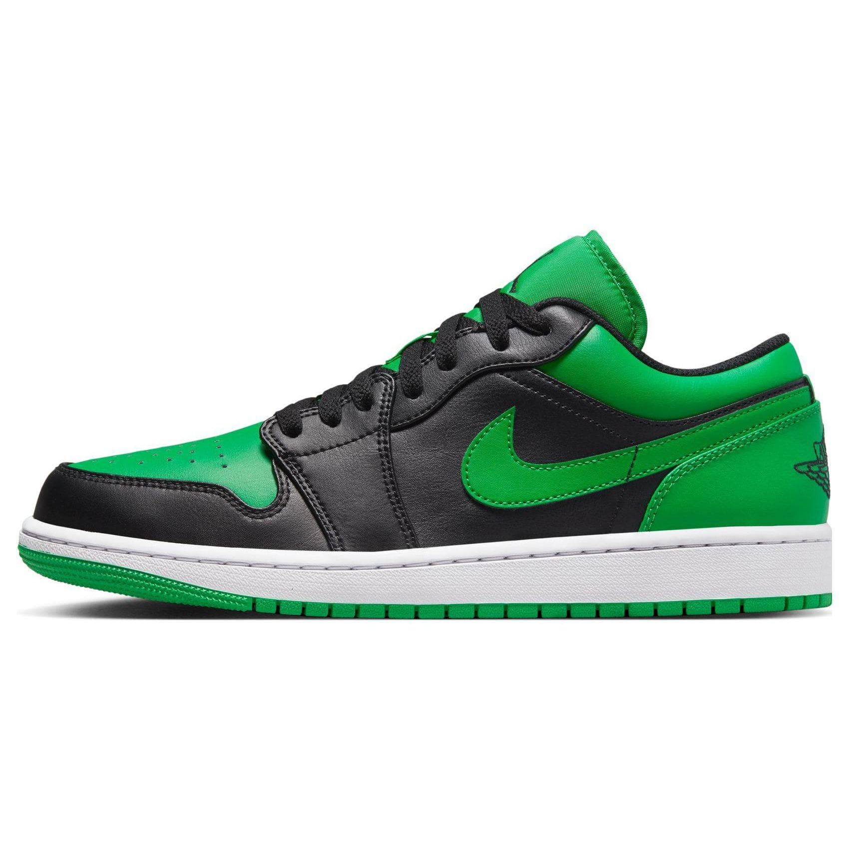 Air Jordan 1 Low Schwarz Lucky Green Herren Turnschuhe Weiß 553558-065 40.5