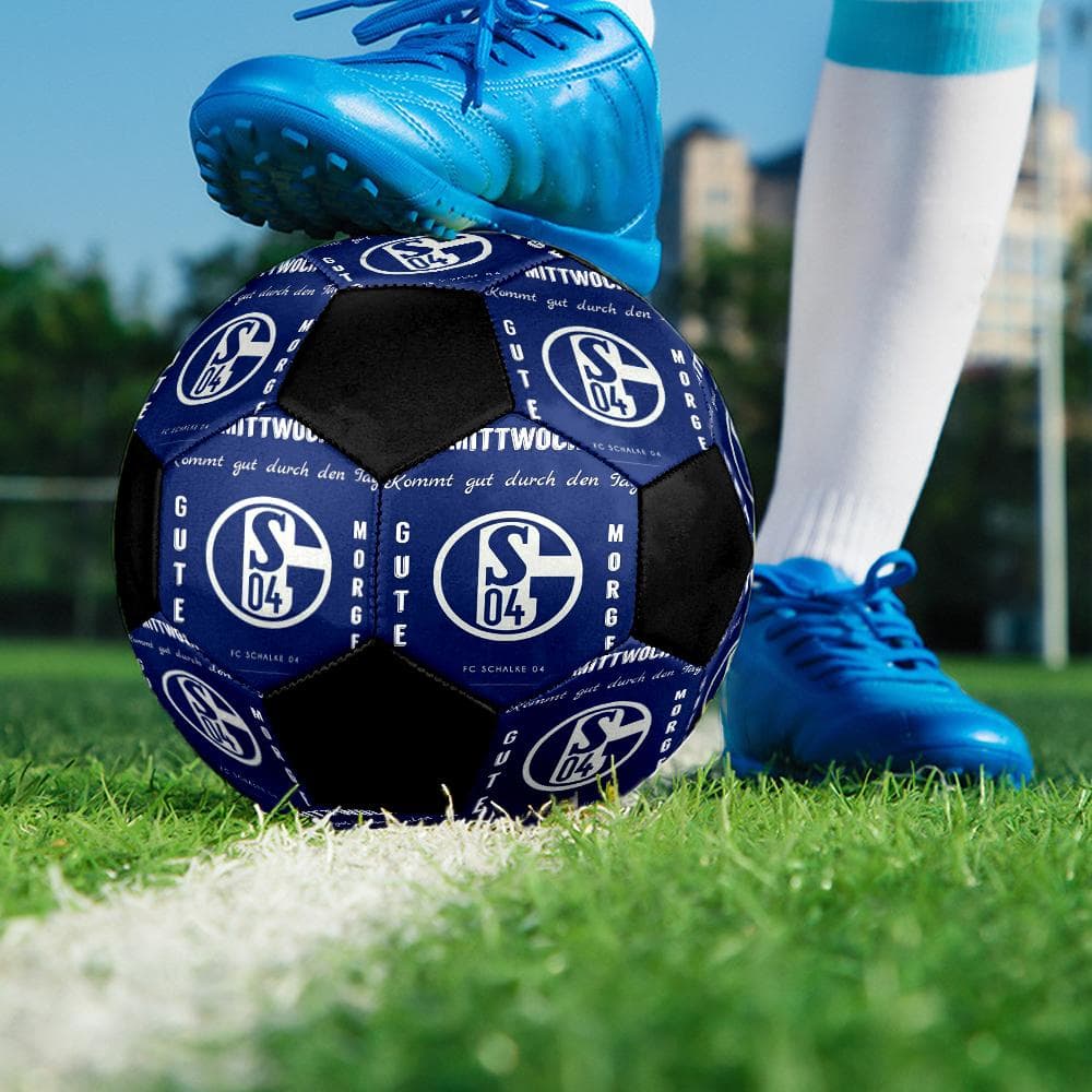 FC Schalke 04 Hallenfußball Ball Bunt Maschinengenäht PVC Größe 5 Teamtraining Wettkampfbereit Langlebig Hoher Rückprall Coole Sportgeschenk