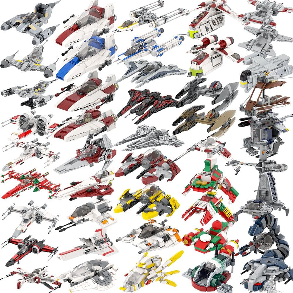MOOXI Vollständigstes Weltraumkrieg A V X Y Kampfflugzeug Sci-Fi Film Erwachsene Bausteine Set MOC Steine Modellbausatz DIY Diorama Spielzeug