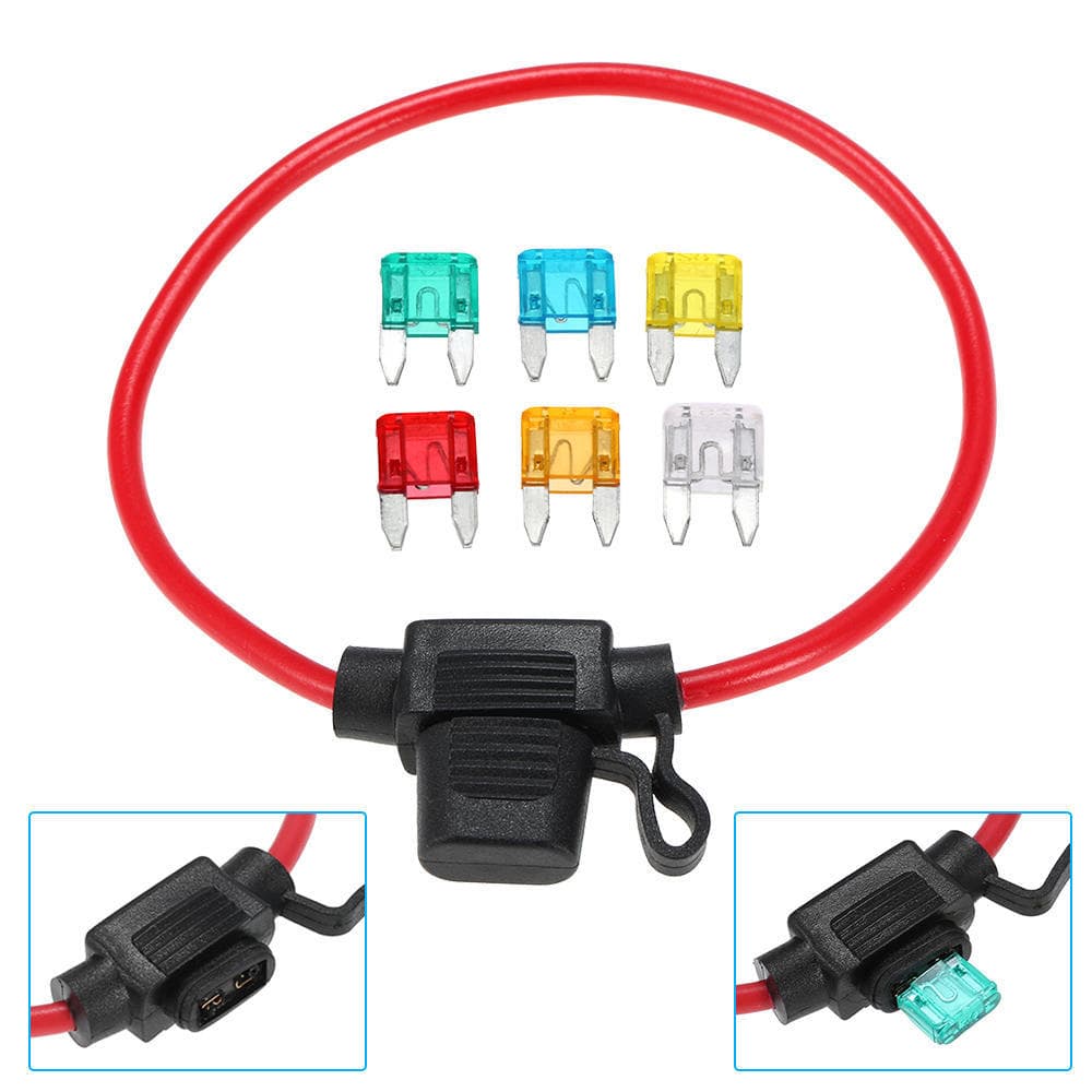 Kfz-Inline-Mini-Flachsicherungshalter 12 V 30 A mit 6 Sicherungen
