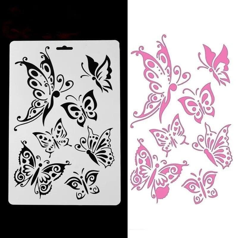 3 Stück Schmetterling-Schablonen für Wandmalerei, DIY, Scrapbooking, Fotoalbum, Papier, Kartenherstellung, Handwerk, dekorative Prägevorlage weiß