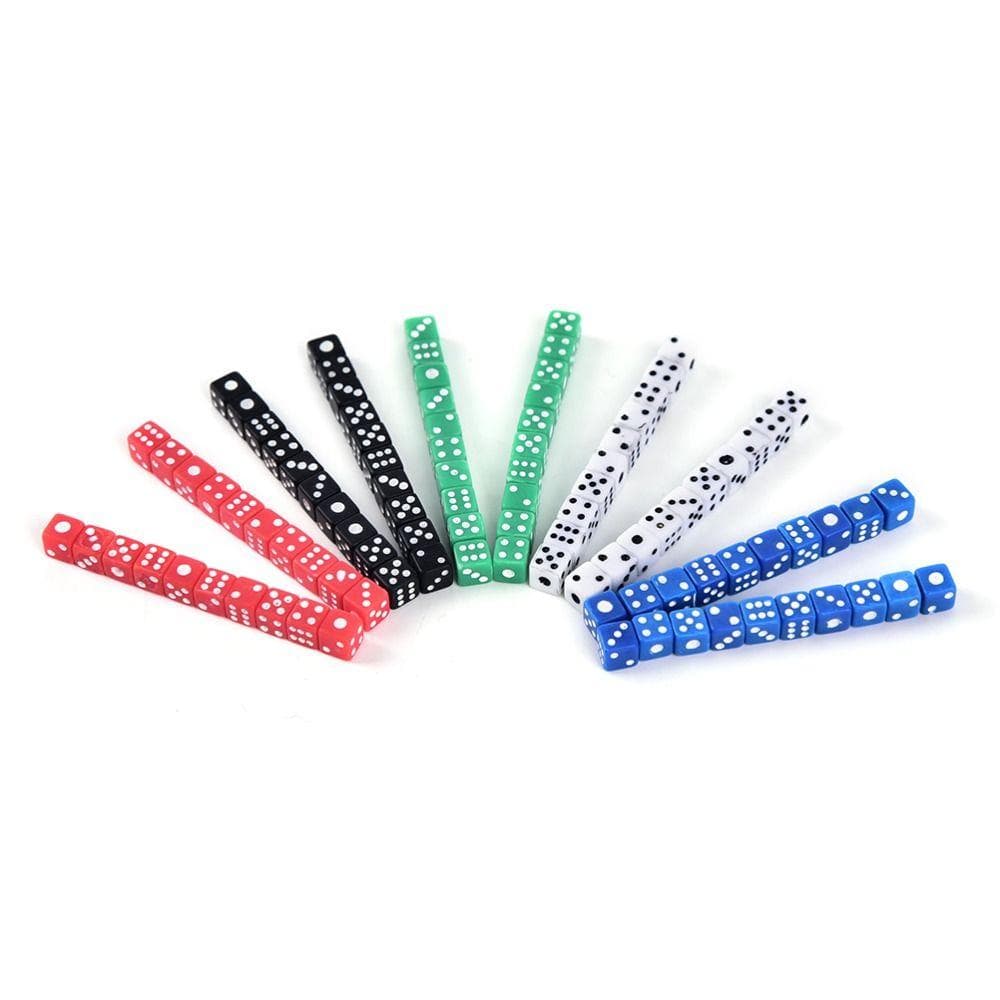 50 Stück Großpackung Mini Würfel 5mm 6-seitig Barspiele Würfel Hochwertige Acryl D6 Farbige Würfel