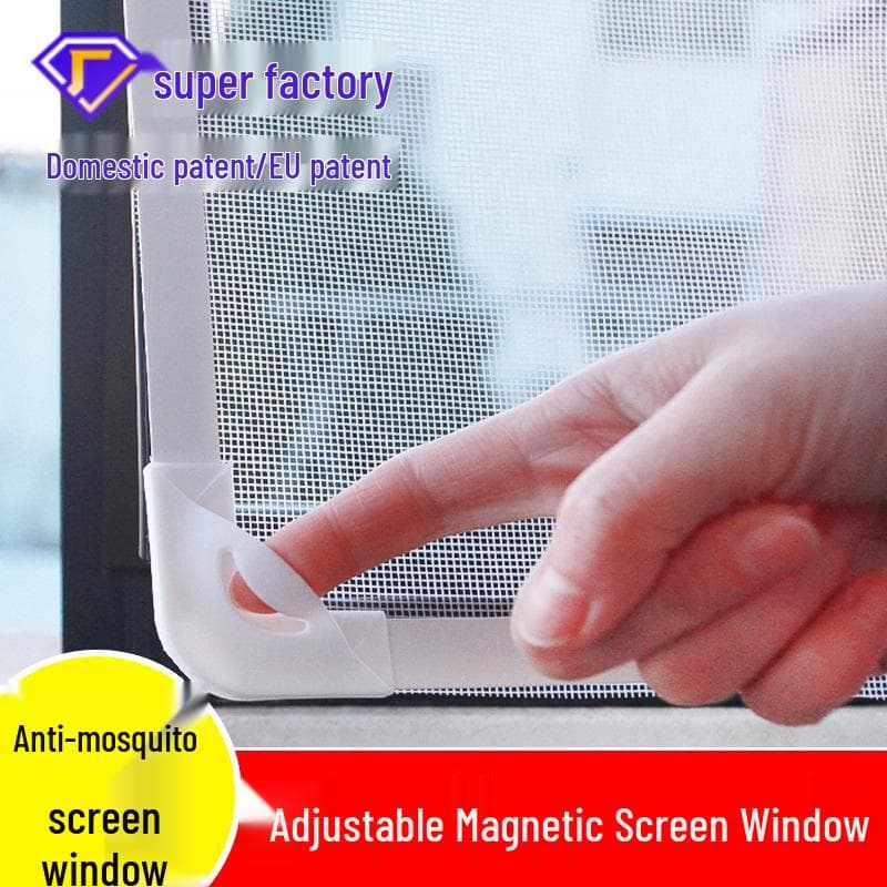 Selbstklebendes magnetisches mückensicheres Fenstergitter mit unsichtbarem Netz