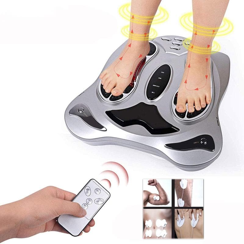 Elektrisches EMS-Fußmassagegerät mit Fernbedienung, Gesundheitspflege, Körpermassage, Beintrainer, Bio-Shaker, Heiztherapiegerät weiß