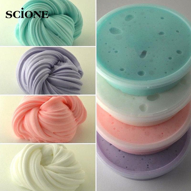 60 ml Wolkenschleim, flauschiges Polymer, Antistress-Charms für Schleim, Kitt, Schleim-Set, Plastilin, leichter Ton, Kinderzusätze, Spielzeug blau