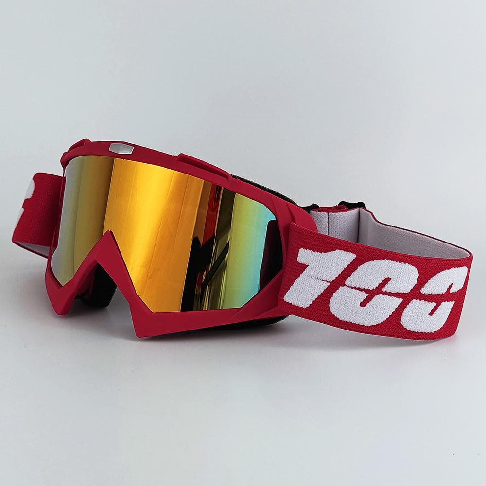 100 Motorradbrille Staubdicht Rennbrille Winddicht für Männer & Frauen Motocross Radfahren Skifahren Outdoor Offroad-Fahrradbrille