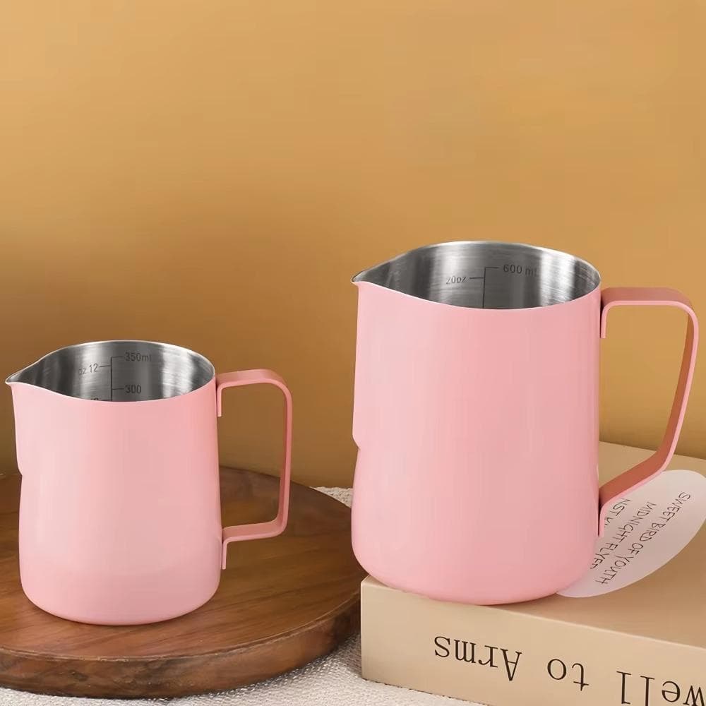 Edelstahl Kaffee Milch Aufschäumen Krug 350/600ml Milchaufschäumer Krug Latte Art Tasse Cappuccino grün
