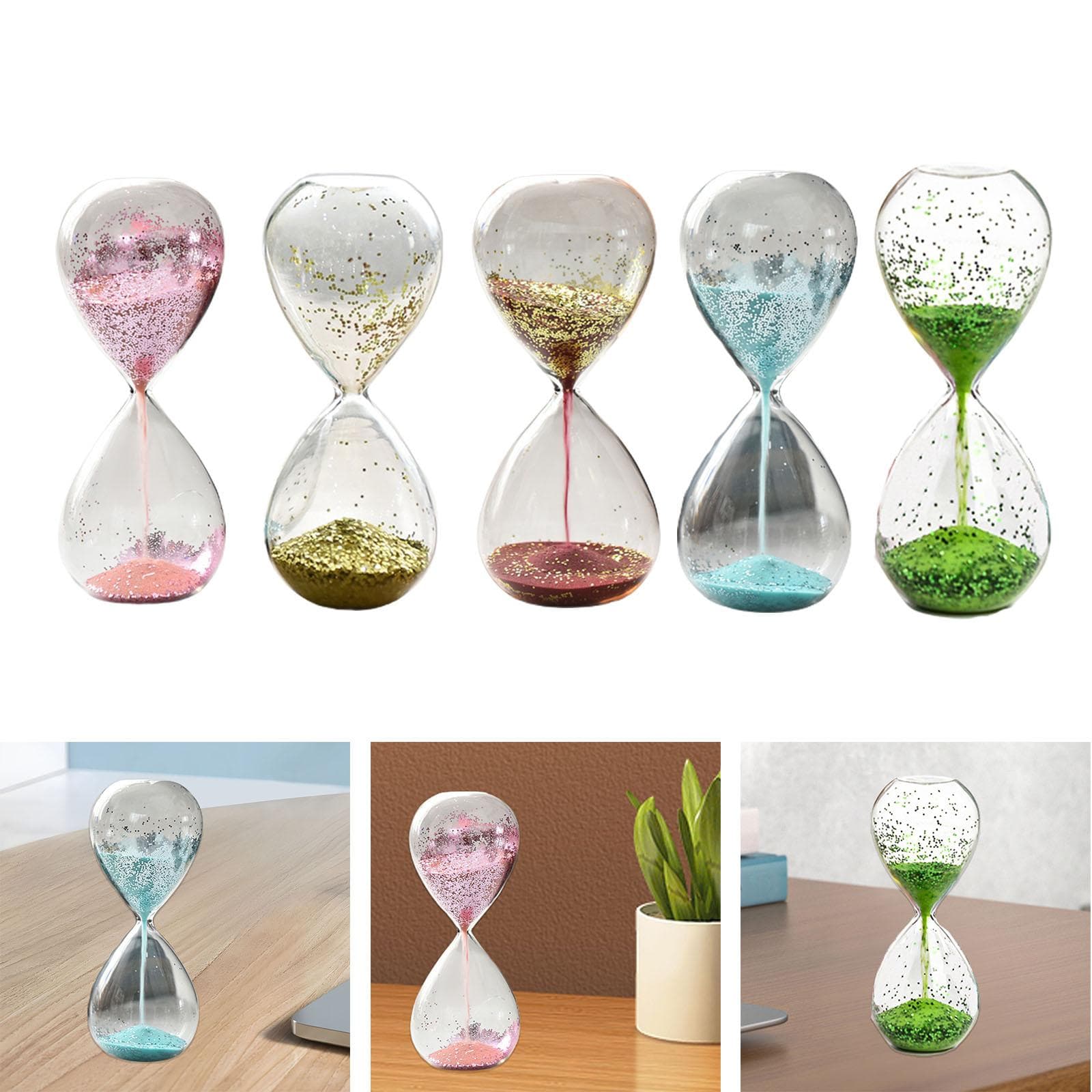 Glitzer Sanduhr Sanduhr Dekorative Tischdekoration Timer für Wohnzimmer Geburtstagsgeschenk Familie Kinderzimmer rot