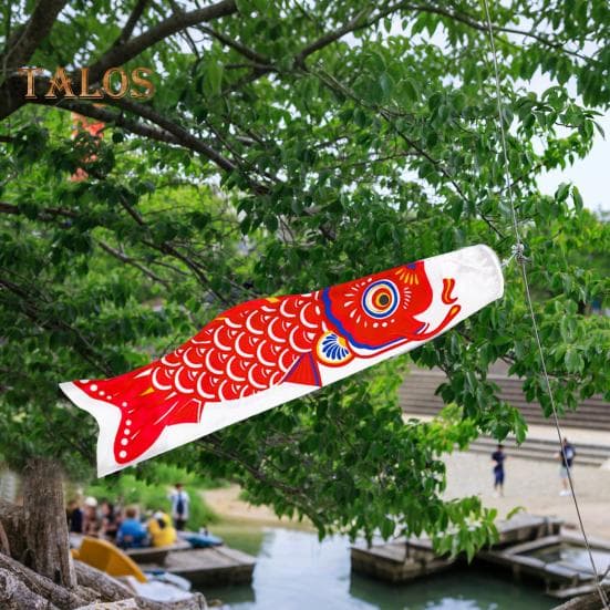 Fisch-Windsack, japanische Karpfen-Streamer-Flagge, Koinobori-Windsack, zum Aufhängen im Freien, Banner-Dekoration für Garten, Hof, Deck rosa