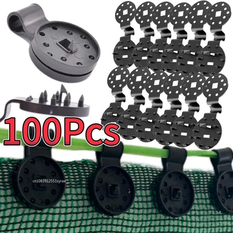 100 Stück Hochleistungs-Lock-Grip-Kunststoffclips für Gewächshaus-Schattentücher, Fixierklammern für Planen, Zaungewebeclips für Gartennetze