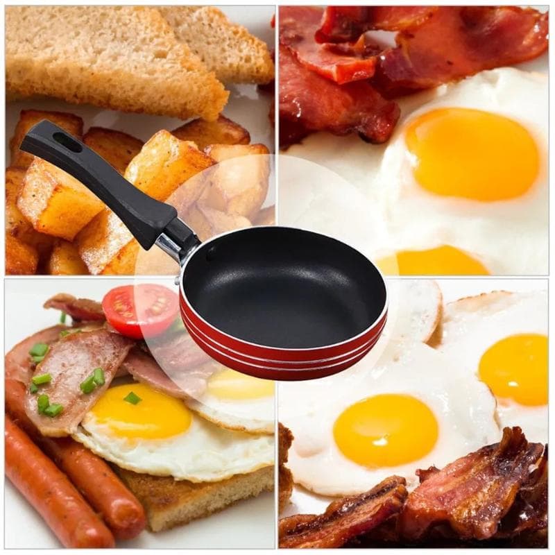 Mini-Pfanne mit dickem Boden, antihaftbeschichtet, klein, perfekt für Steak, Eier & Pfannkuchen, zufällige Auswahl