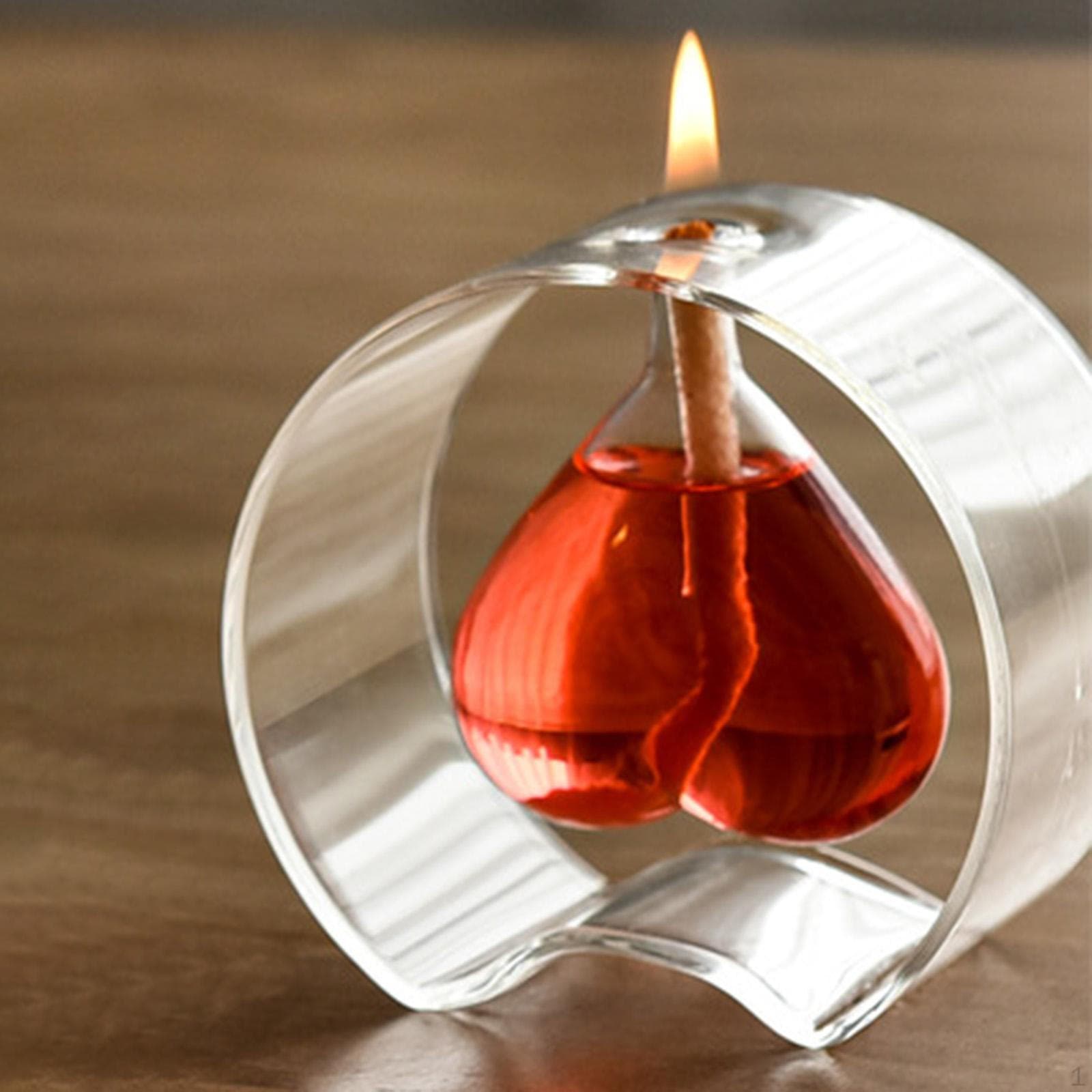 Transparente Glas-Öllampe für Schlafzimmer, Fest, Party, Einweihungsgeschenk, Herz