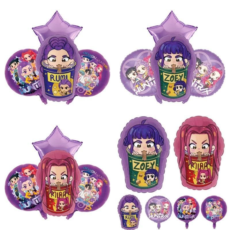 Kpop Dämonenjäger Partyballons Huntrix Geburtstagsfeier Ballons Zubehör Anime Dekoration Themenparty Ballons Zubehör cm