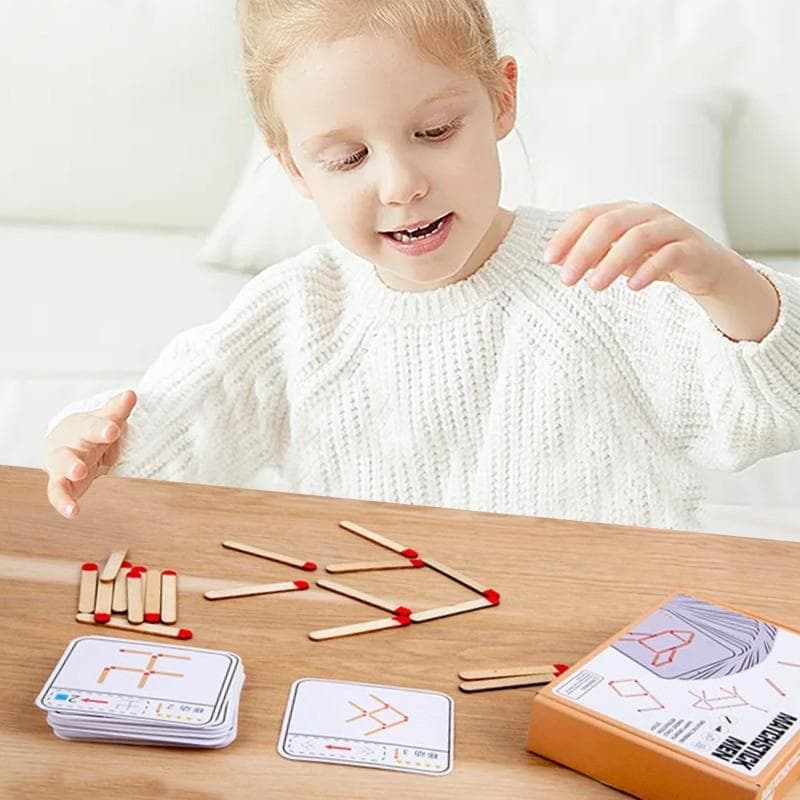 Streichhölzer Puzzles Spielzeug DIY Mathe Brettspiel Denken Match Logiktraining Lernspielzeug für Kinder Geburtstagsgeschenk