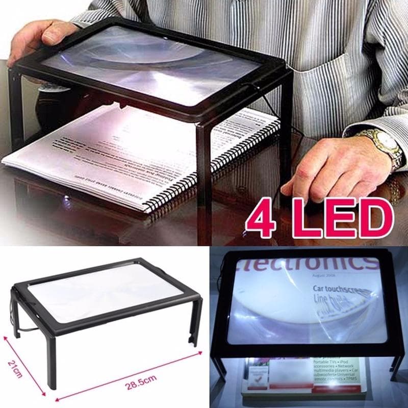 Riesige große freihändige Lupe mit heller LED-Lupe zum Lesen usw