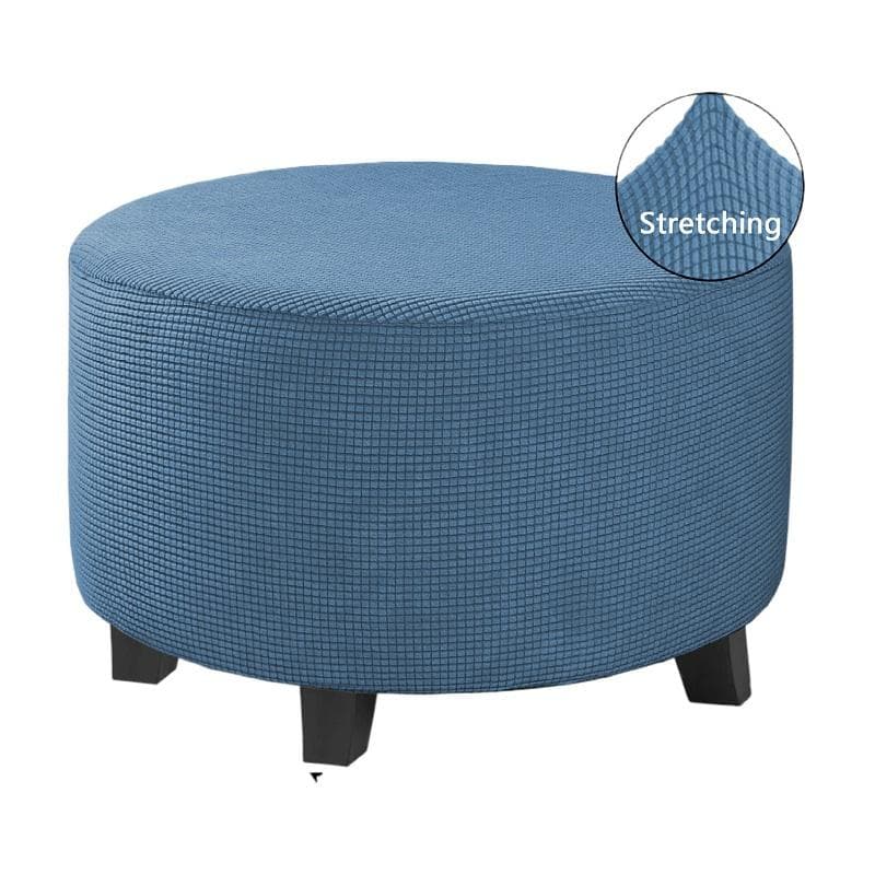 Ottoman-Bezug, Stretch-Ottoman-Schonbezug, runder Ottoman-Aufbewahrungsbezug, Klapphocker-Bezüge für Fußstütze, Ottomane, passend für Durchmesser