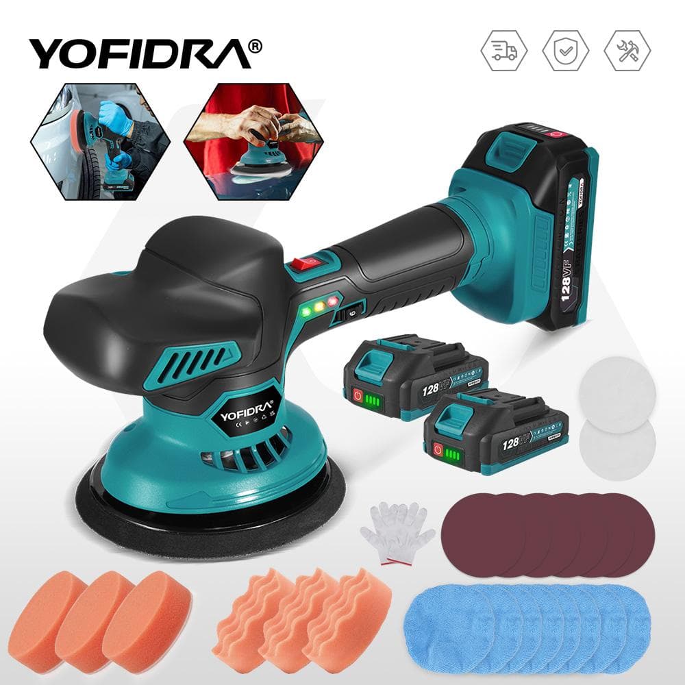YOFIDRA 6 Gänge Auto Polierer 7000 U/min Elektrisch Polieren Automobil Polieren Versiegelung Glasur Maschine Rotationswerkzeug Für 21V 18V Akku