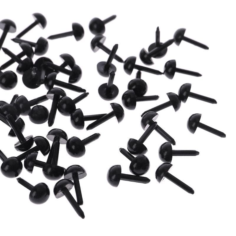 100 Stück 3 mm/4 mm/5 mm/6 mm DIY Puppe Puppe Kunststoff schwarz Pin Sicherheitsaugen für handgemachte Teddybär