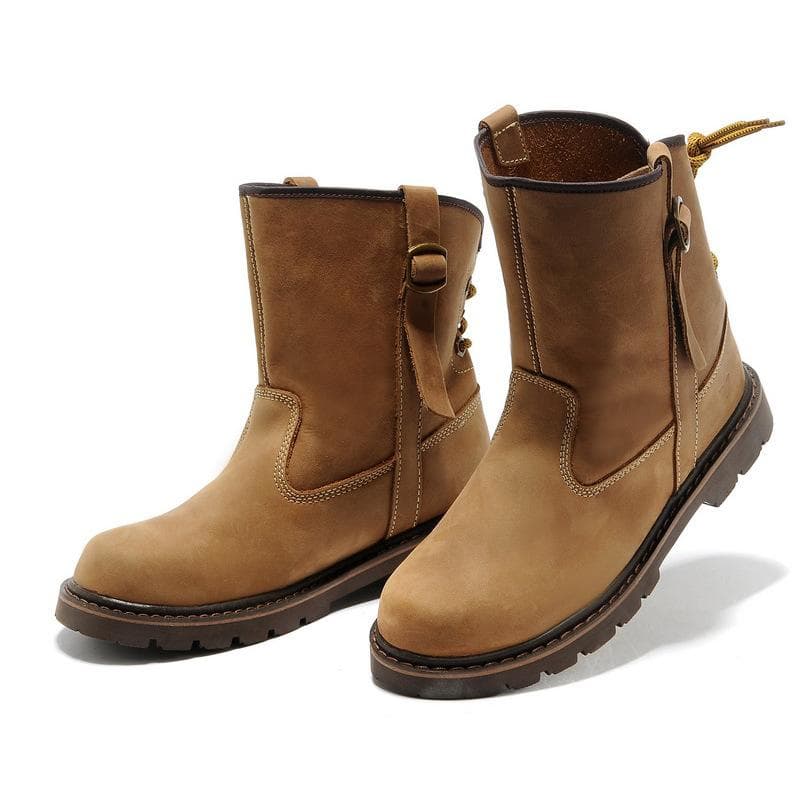 Kurze Stiefel aus Rindsleder für den Außenbereich, Herrenstiefel, britische Damenstiefel, Werkzeugstiefel, mongolische Pferdestiefel,