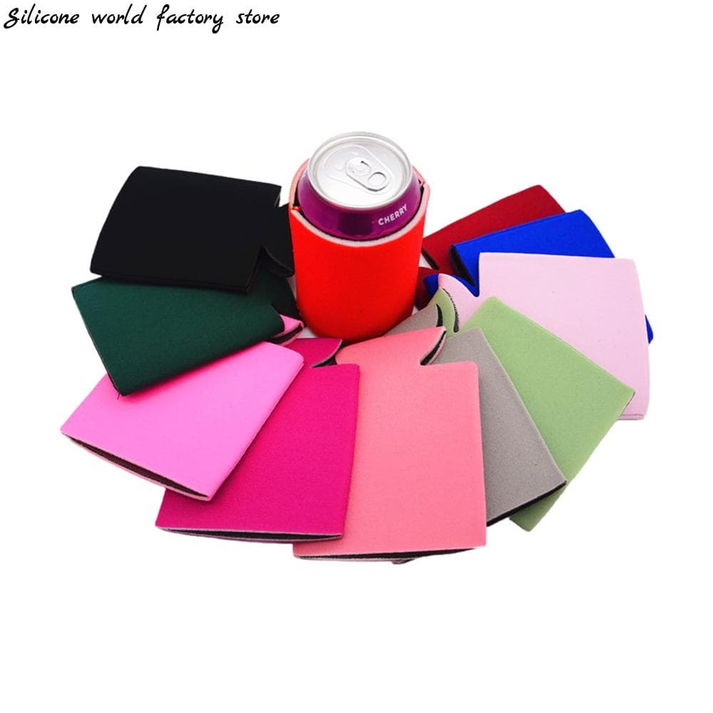 1PC Einfarbig Tragbarer Becherbezug Bierhüllen Camping Dosenbecher Sodahülle Schaumstoff Getränkekühler Flasche Outdoor Hülle violett