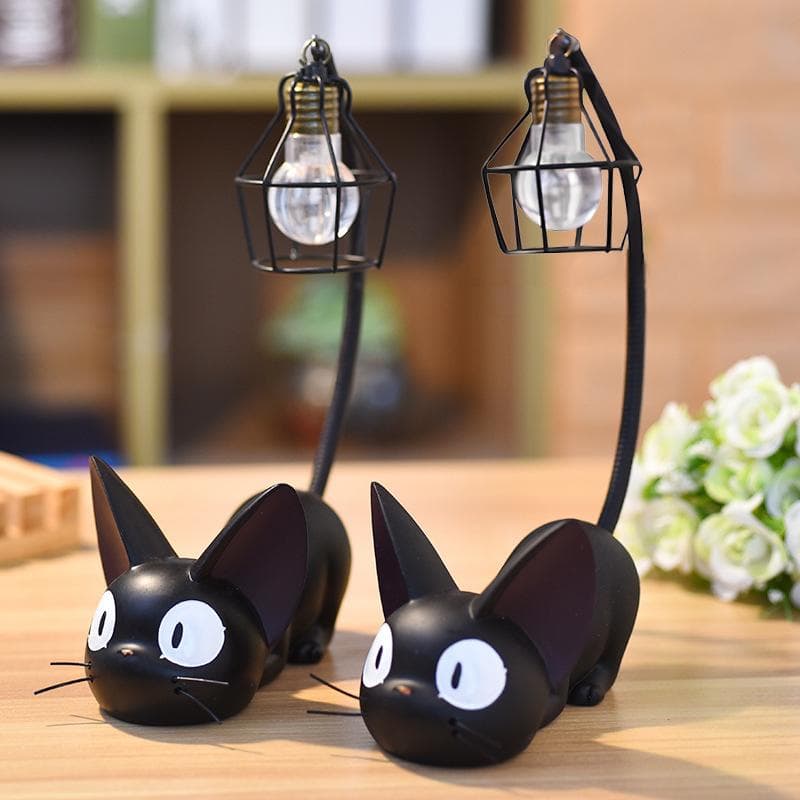 Miniatur-LED-Nachtlampe mit Katze, kreative Nachtlampe aus Kunstharz, Katzenmotiv, Tischlampe, Kinderzimmerlampe im Cartoon-Stil, Deko für Zuhause