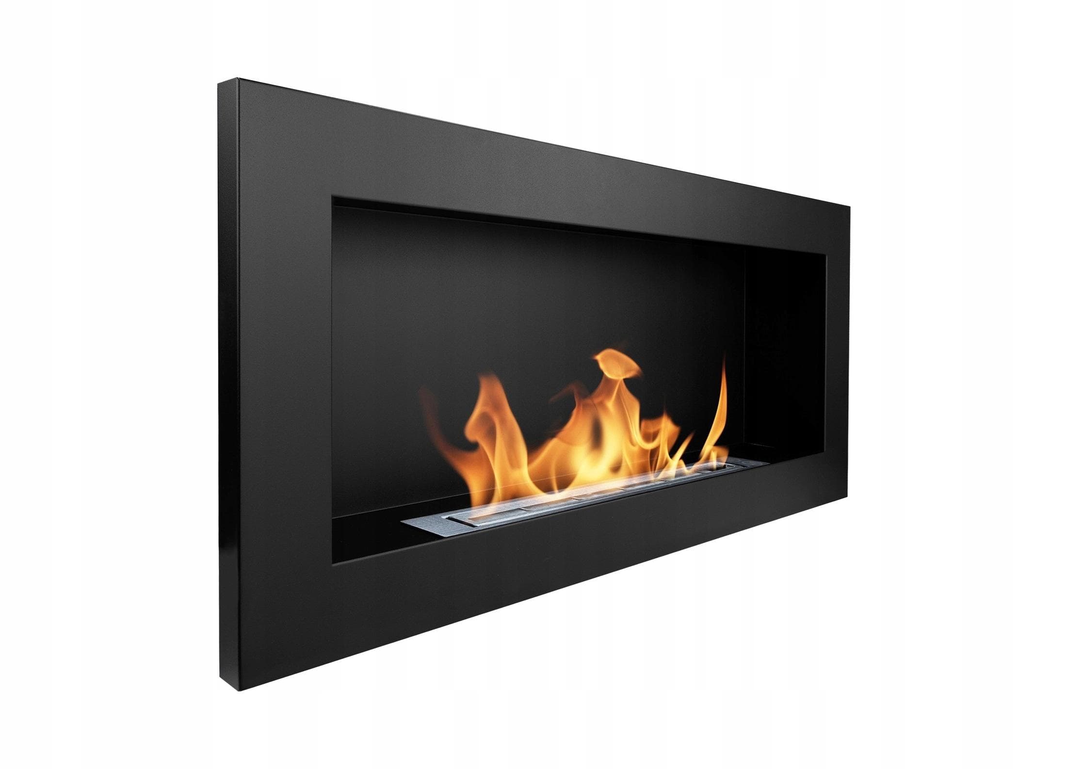 Bioethanol-Kamin Hängend 90X40X12 Cm Schwarz Strukturiert Matt